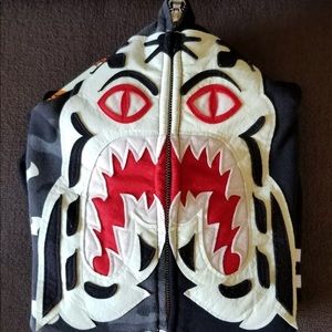Bape Shark Varsity Hoodie Medium GLOW IN THE DARK